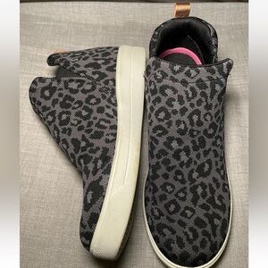 Ryka Vera Comfort Wedge Sneaker, Women's Size 8.5 W Black/Gray Cheetah Excellent
